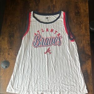 New Era White and Red Atlanta Braves Tank Top